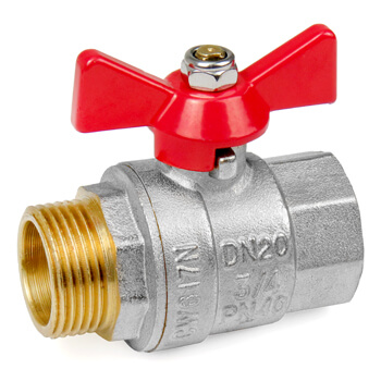 Кран шаровой VALTEC BASE, рукоятка бабочка 3/4" вн. - нар.(VT.218.N.05)