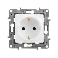 Механизм розетки 1-м СП Etika 16А IP31 250В 2P+E с заземл. защ. шторки немецк. стандарт винт. клеммы бел. Leg 672222