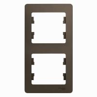 Рамка 2-м Glossa верт. шоколад SchE GSL000806