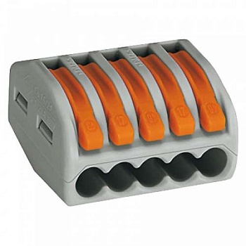 Клеммник 5х(0.08-2.5(4.0)) WAGO 222-415