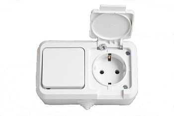 Блок О/П  Выкл 1кл. + Розетка з/к  (Makel) (451А1)