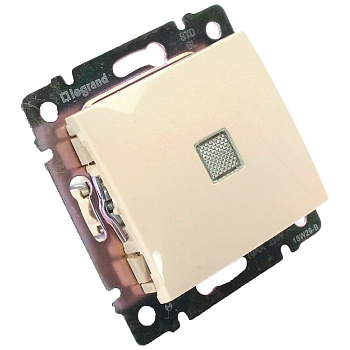 Механизм ВЫКЛЮЧАТЕЛЯ  1кл. с/п проходной с подсв. (LEGRAND VALENA) сл.кость (774326)