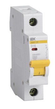 Выключатель автоматический модульный 1п D 16А 4.5kA ВА47-29 ИЭК MVA20-1-016-D