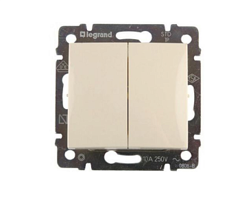 Механизм ВЫКЛЮЧАТЕЛЯ  2кл.  с/п (LEGRAND VALENA) сл. кость (774305)