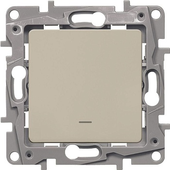 Механизм выключателя 1-кл.С/П с подсветкой (сл.кость) (Legrand Etika) (672303)