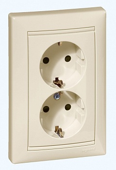 Механизм РОЗЕТКИ  2х-мест. с/п з/к (LEGRAND VALENA) сл. кость (774370)