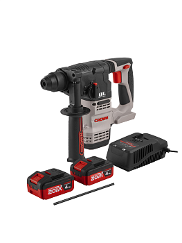 Перфоратор аккумуляторный CROWN 20В 4Ач бесщеточный 2АКБ 2.3 Дж 0-1400 об/мин 0-4500 уд/мин SDS-PLUS