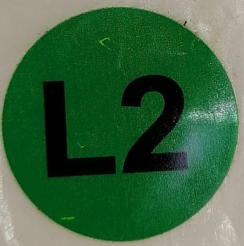 Знак "Символ фаза L2" D20мм ПВХ зеленый