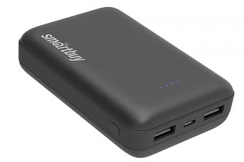 Внешний аккумулятор (Power bank) "Smartbuy" S-10000UT, 10000мАч, 2.1A, 2*USB, черный (SBPB-860)