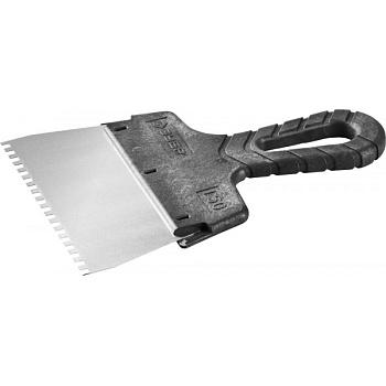 Шпатель ЗУБР "МАСТЕР" ФАСАДНЫЙ 150мм, зуб 4х4мм (10078-15-04)