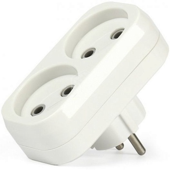 Разветвитель 2гн. б/з плоский 10А 250В "Smartbuy" (SBE-10-A02-2)