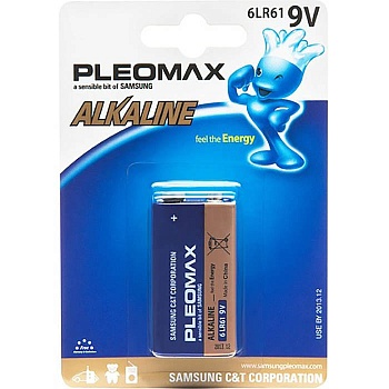Батарейка   6LR61-1BL "Pleomax"/"Philips" (КРОНА Alkaline)