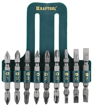 НАБОР БИТ "KRAFTOOL" двухсторонние 9пред. (26060-Н10)
