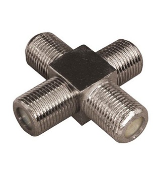 Переходник антенный, (4-гнезда F), четверник, (1шт.) "REXANT" (06-0023-A)