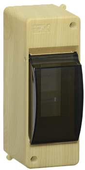Бокс под автомат  2гр. О/П (КМПн 2/2) "ИЭК" с прозр. дверцей (сосна) (MKP42-N-02-30-20-S)