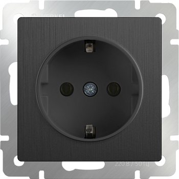 Механизм РОЗЕТКИ  1-мест. с/п з/к  (WERKEL) (графит рифленый) (WL04-SKG-01-IP20)