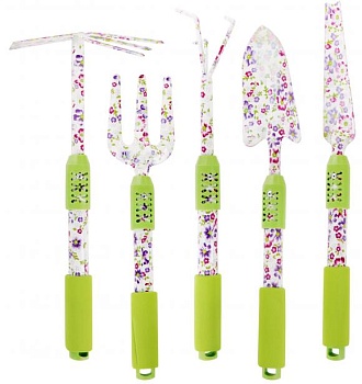 Набор садовый "FEONA" "ЛАВАНДА" совок,корнеудалитель,вилка,мотыжка,рыхлитель 5 предм. (126-1005)