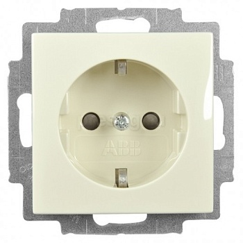 Механизм РОЗЕТКИ 1-ая с з/к шторки  Беж ABB Basic 55 [2013-0-5279(20 EUKS-92)]