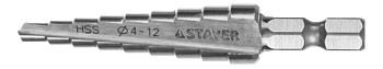 Сверло ступенчатое Stayer "Master" по сталям d=4-12мм, 9ступеней, L=65мм (29660-4-12-9)