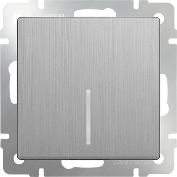 Механизм ВЫКЛЮЧАТЕЛЯ  1кл. с/п с подсветкой проходной (WERKEL) (серебряный рифленый) (WL09-SW-1G-2W-
