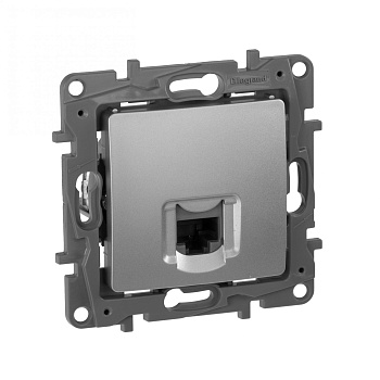 Механизм розетки 1м. RJ-45 С/П (алюминий) (Legrand Etika) (672441)