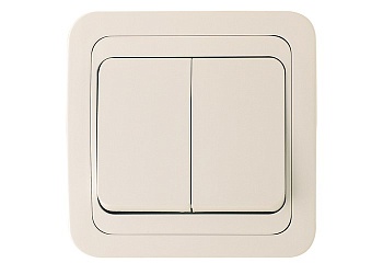 Выключатель   2кл. С/П проходной /крем/  (Makel) (32026)(25026)