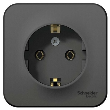 Розетка 1-мест о/п з/к антрацит (BLANCA) (BLNRA010116)