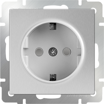 Механизм РОЗЕТКИ  1-мест. с/п з/к  шторки (WERKEL) (серебряный) (WL06-SKGS-01-IP44)