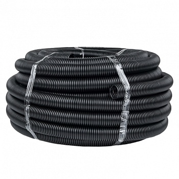 Гофра ПНД 63 мм черная с протяжкой (15м)