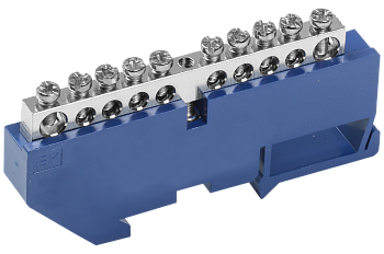 Шина N "ноль" на DIN-изоляторе с никелевым покрытием ШНИ-6х9-10-Д-С  "ИЭК" (YNN10-10-D-K07-N)