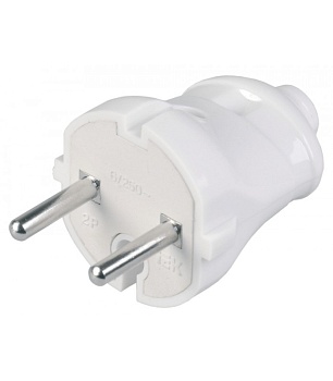 Вилка прямая без з/к белая/черная 10А 250В "Smartbuy" (SBE-10-P04-w/b)