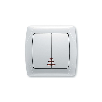 Выключатель   2кл. С/П  с подсв. белый (VIKO) (90561050)