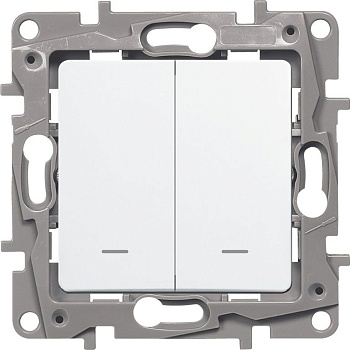 Механизм выключателя 2-кл.С/П с подсветкой (белый) (Legrand Etika) (672204)