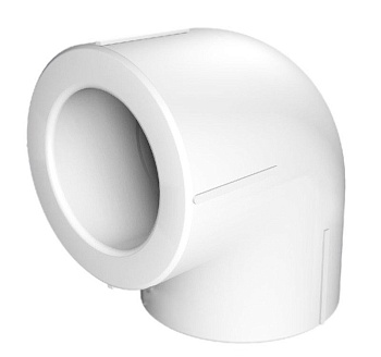 Угольник 90* для п/п под сварку D-25 цвет белый (Политэк 9000000325)