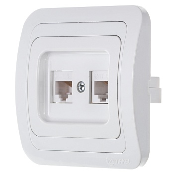 Розетка  2м UTP/белая/  (Makel) (22036)(12036)