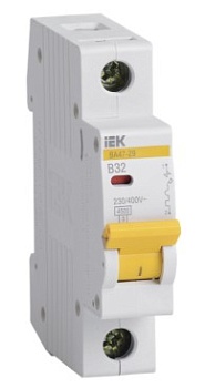 Выключатель автоматический модульный 1п B 32А 4.5kA ВА47-29 ИЭК MVA20-1-032-B