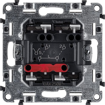 Механизм выключателя 2-кл. СП Valena Allure 10А IP20 250В с лиц. панелью безвинт. зажимы бел. Leg 752705