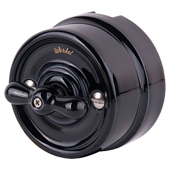 Выключатель на 4 положения двухклавишный (коричневый) Ретро WERKEL