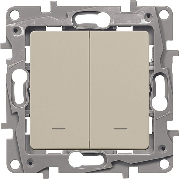 Механизм выключателя 2-кл.С/П с подсветкой (сл.кость) (Legrand Etika) (672304)