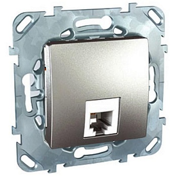 Механизм РОЗЕТКИ TF 1мест. с/п алюминий (UNICA TOP)