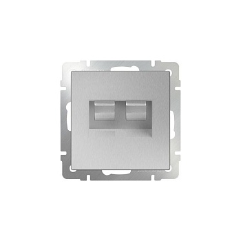 Механизм РОЗЕТКИ TF RJ-11+ UTP RJ-45 мест. с/п (WERKEL) (серебряный) (WL06-RJ11+RJ45)