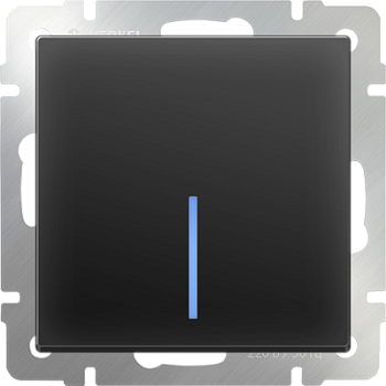 Механизм ВЫКЛЮЧАТЕЛЯ  1кл. с/п с подсветкой проходной (WERKEL) (черный) (WL08-SW-1G-2W-LED)