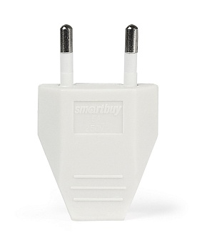 Вилка плоская  белая 2,5А 250В "Smartbuy" (SBE-2,5-P06-w)