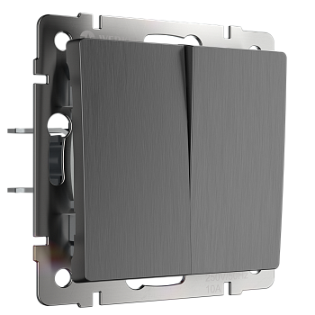Механизм ВЫКЛЮЧАТЕЛЯ  2кл. с/п  (WERKEL) (графит рифленый) (WL04-SW-2G)