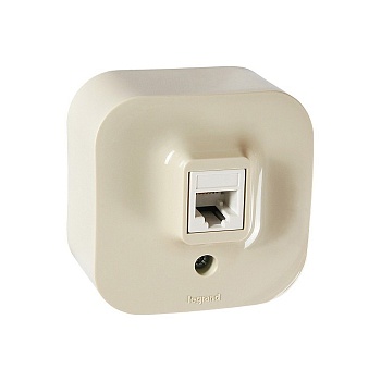 Розетка комп. UTP RJ-45 О/П  /крем/  (LEGRAND Quteo) (782254)